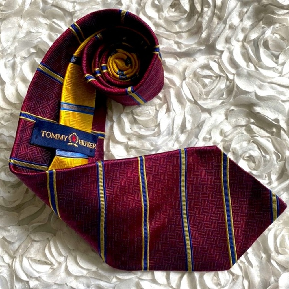 New Tommy Hilfiger silk striped tie